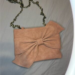 Francesca's Collections Tan Bow Clutch